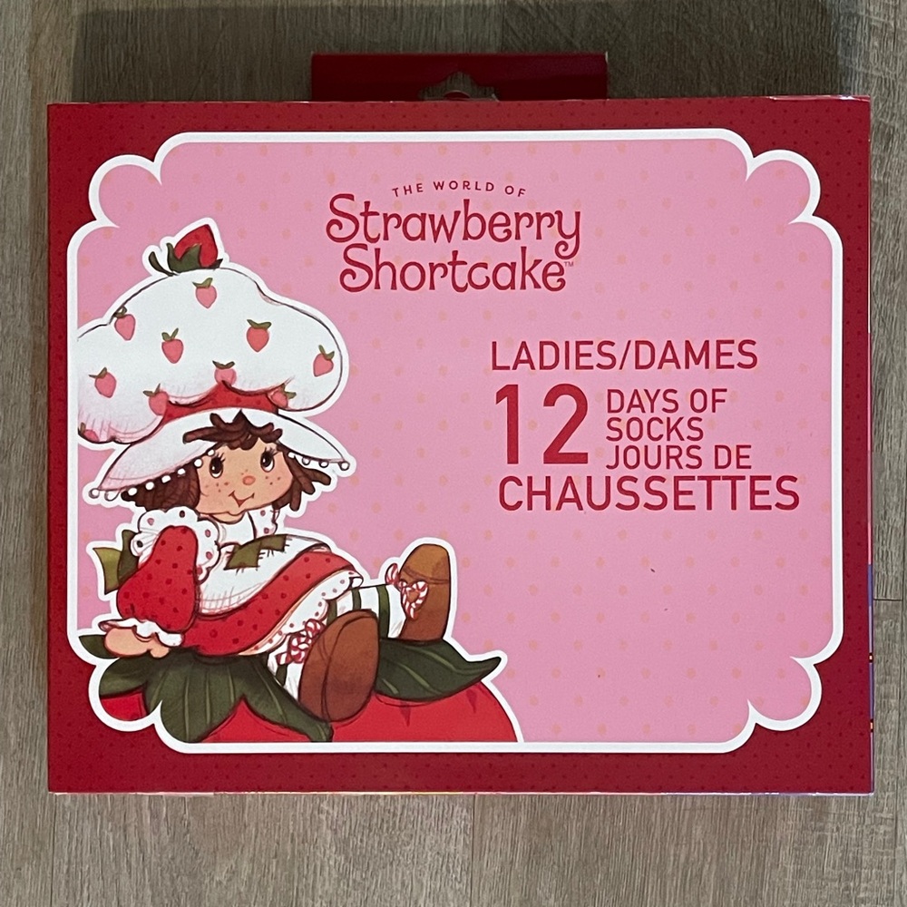NWT Strawberry Shortcake 12 Days of Socks Advent Gift Set - 80s Retro Classic